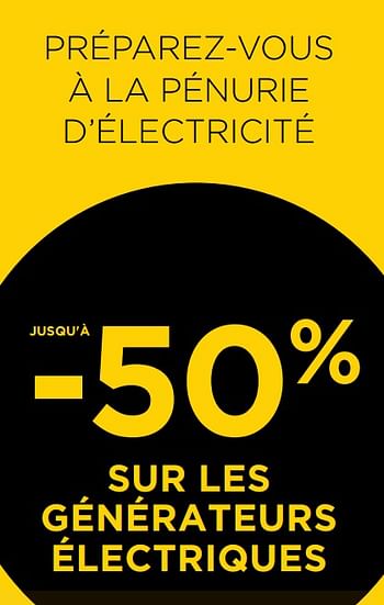 Promotions Jusqu`à -50% sur les générateurs électriques - Produit maison - Molecule - Valide de 29/10/2018 à 28/11/2018 chez Molecule