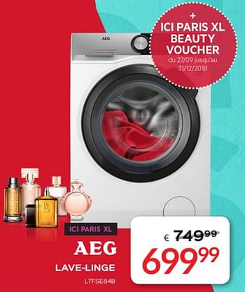 Promotions Aeg lave-linge l7fse84b - AEG - Valide de 05/11/2018 à 18/11/2018 chez Selexion