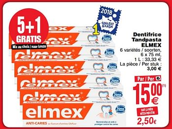 Promoties Dentifrice tandpasta elmex - Elmex - Geldig van 06/11/2018 tot 12/11/2018 bij Cora
