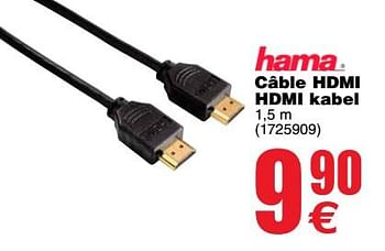 Promotions Câble hdmi hdmi kabel - Hama - Valide de 06/11/2018 à 19/11/2018 chez Cora