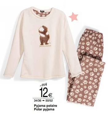 Promoties Pyjama polaire polar pyjama - Huismerk - Cora - Geldig van 06/11/2018 tot 19/11/2018 bij Cora