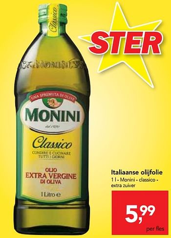 Promoties Italiaanse olijfolie - Monini - Geldig van 07/11/2018 tot 20/11/2018 bij Makro