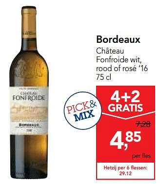 Promoties Bordeaux château fonfroide wit, rood of rosé `16 - Witte wijnen - Geldig van 07/11/2018 tot 20/11/2018 bij Makro