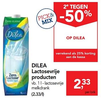 Promoties Dilea lactosevrije producten - Dilea - Geldig van 07/11/2018 tot 20/11/2018 bij Makro