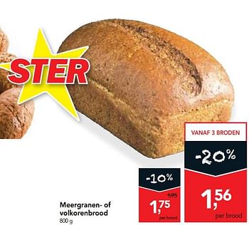 Promoties Meergranen- of volkorenbrood - Huismerk - Makro - Geldig van 07/11/2018 tot 20/11/2018 bij Makro