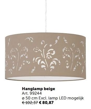 Promoties Hanglamp beige - Huismerk - Zelfbouwmarkt - Geldig van 06/11/2018 tot 03/12/2018 bij Zelfbouwmarkt