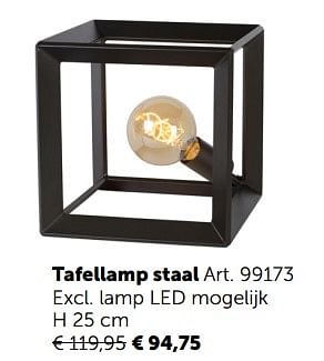 Promoties Tafellamp staal - Huismerk - Zelfbouwmarkt - Geldig van 06/11/2018 tot 03/12/2018 bij Zelfbouwmarkt