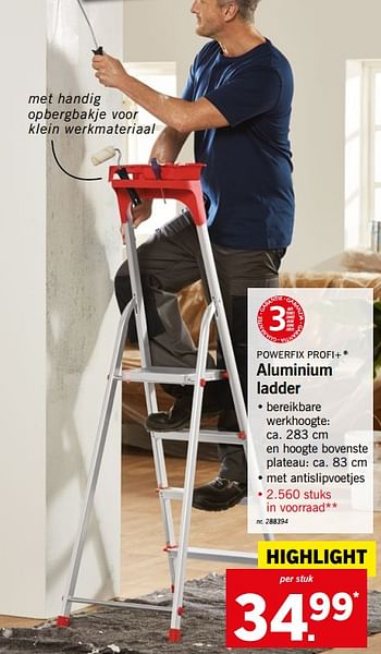 Promoties Aluminium ladder - PowerFix - Geldig van 12/11/2018 tot 17/11/2018 bij Lidl