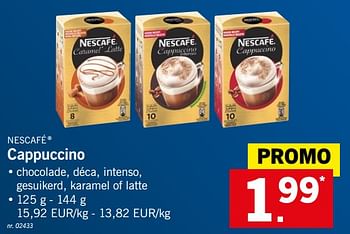 Promoties Cappuccino - Nescafe - Geldig van 12/11/2018 tot 17/11/2018 bij Lidl