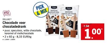 Promoties Chocolade voor chocoladedrank - Deluxe - Geldig van 12/11/2018 tot 17/11/2018 bij Lidl