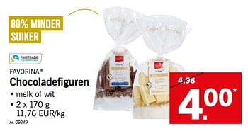 Promoties Chocoladefiguren - Favorina - Geldig van 12/11/2018 tot 17/11/2018 bij Lidl