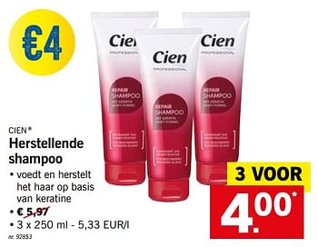 Promoties Herstellende shampoo - Cien - Geldig van 12/11/2018 tot 17/11/2018 bij Lidl