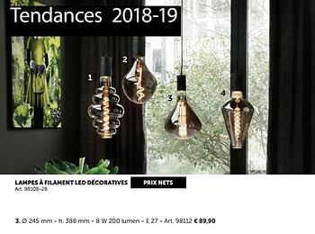 Promotions Lampes à filament led décoratives - Produit maison - Zelfbouwmarkt - Valide de 06/11/2018 à 03/12/2018 chez Zelfbouwmarkt
