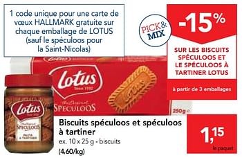 Promotions Biscuits spéculoos et spéculoos à tartiner - Lotus Bakeries - Valide de 07/11/2018 à 20/11/2018 chez Makro