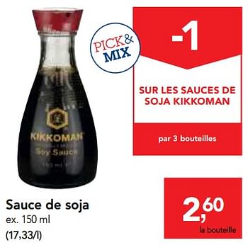 Promotions Sauce de soja - Kikkoman - Valide de 07/11/2018 à 20/11/2018 chez Makro