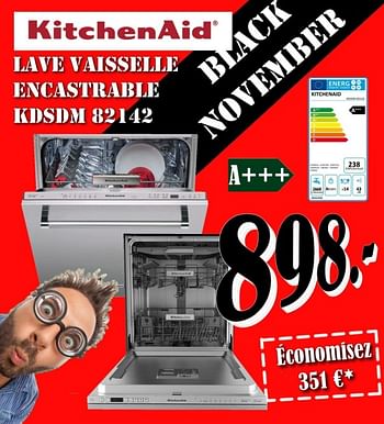 Promotions Kitchenaid lave vaisselle encastrable kdsdm 82142 - Kitchenaid - Valide de 01/11/2018 à 30/11/2018 chez Electro Zschau