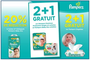 Promotions 20% de réduction à l`achat d`1 gigapack pampers baby dry - Pampers - Valide de 07/11/2018 à 20/11/2018 chez Makro