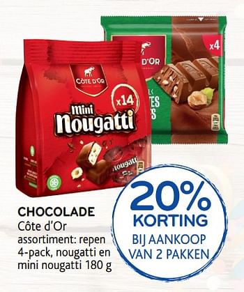 Promoties 20% korting chocolade côte d`or - Cote D'Or - Geldig van 07/11/2018 tot 20/11/2018 bij Alvo