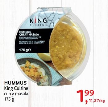 Promoties Hummus king cuisine curry masala - King Cuisine - Geldig van 07/11/2018 tot 20/11/2018 bij Alvo