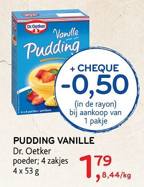 Promoties Pudding vanille dr. oetker poeder - Dr. Oetker - Geldig van 07/11/2018 tot 20/11/2018 bij Alvo