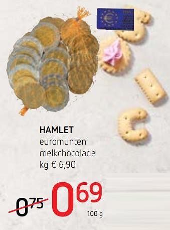 Promoties Hamlet euromunten melkchocolade - Hamlet - Geldig van 08/11/2018 tot 21/11/2018 bij Spar (Colruytgroup)