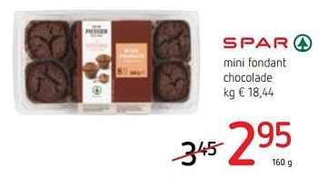 Promoties Mini fondant chocolade - Spar - Geldig van 08/11/2018 tot 21/11/2018 bij Spar (Colruytgroup)