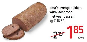 Promoties Oma`s ovengebakken wildvleesbrood met veenbessen - Huismerk - Spar Retail - Geldig van 08/11/2018 tot 21/11/2018 bij Spar (Colruytgroup)