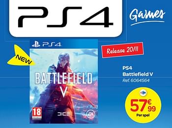 Promoties Ps4 battlefield v - Electronic Arts - Geldig van 24/10/2018 tot 06/12/2018 bij Carrefour