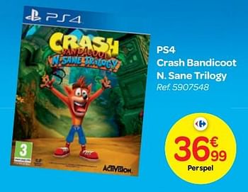 Promoties Ps4 crash bandicoot n. sane trilogy - Activision - Geldig van 24/10/2018 tot 06/12/2018 bij Carrefour