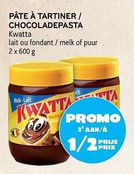 Promoties Pâte à tartiner - Kwatta - Geldig van 07/11/2018 tot 20/11/2018 bij Alvo