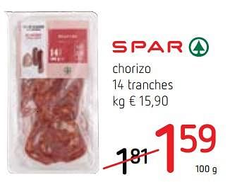 Promotions Chorizo - Spar - Valide de 08/11/2018 à 21/11/2018 chez Spar (Colruytgroup)
