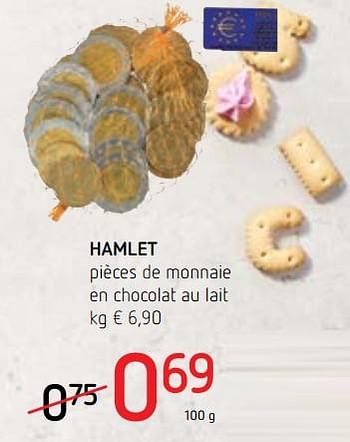 Promotions Hamlet pièces de monnaie en chocolat au lait - Hamlet - Valide de 08/11/2018 à 21/11/2018 chez Spar (Colruytgroup)