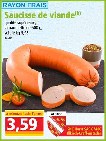 Promotions Saucisse de viande - Les Régions à Table Alsace - Valide de 07/11/2018 à 13/11/2018 chez Norma