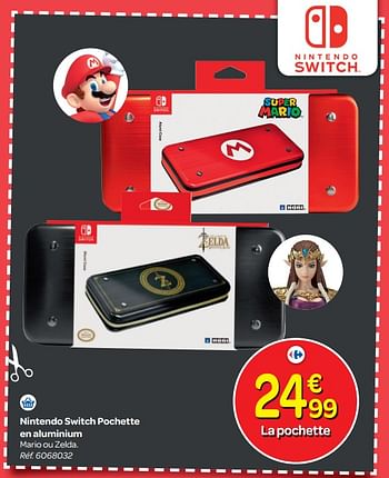 Promotions Nintendo switch pochette en aluminium - Nintendo - Valide de 24/10/2018 à 06/12/2018 chez Carrefour