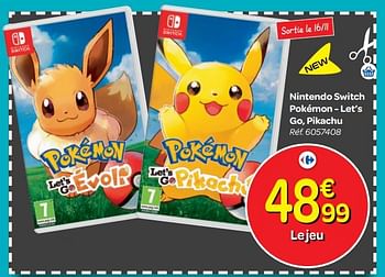Promotions Nintendo switch pokémon - let`s go, pikachu - Nintendo - Valide de 24/10/2018 à 06/12/2018 chez Carrefour