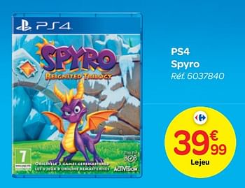 Promotions Ps4 spyro - Activision - Valide de 24/10/2018 à 06/12/2018 chez Carrefour