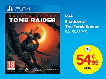 Promoties Ps4 shadow of the tomb raider - Square Enix - Geldig van 24/10/2018 tot 06/12/2018 bij Carrefour