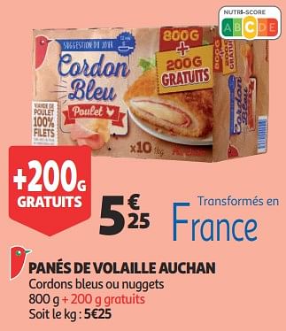 Promotions Panés de volaille auchan - Produit Maison - Auchan Ronq - Valide de 07/11/2018 à 13/11/2018 chez Auchan Ronq