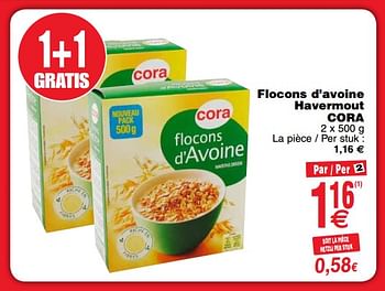Promotions Flocons d`avoine havermout cora - Produit maison - Cora - Valide de 06/11/2018 à 12/11/2018 chez Cora