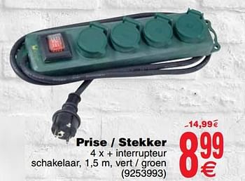 Promoties Prise - stekker 4 x + interrupteur - Huismerk - Cora - Geldig van 06/11/2018 tot 19/11/2018 bij Cora