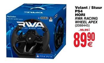 Promotions Volant - stuur ps4 hori rwa racing wheel apex - Hori Usa - Valide de 06/11/2018 à 19/11/2018 chez Cora