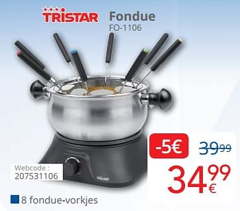 Promoties Tristar fondue fo-1106 - Tristar - Geldig van 29/10/2018 tot 22/11/2018 bij Eldi