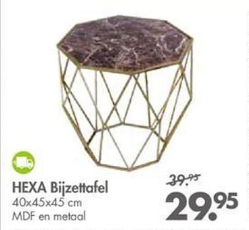Promoties Hexa bijzettafel - Huismerk - Casa - Geldig van 29/10/2018 tot 25/11/2018 bij Casa