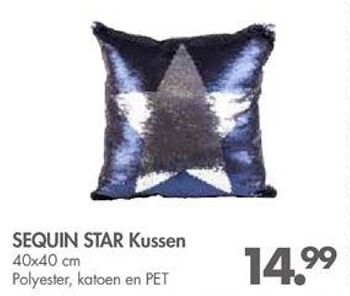 Promoties Sequin star kussen - Huismerk - Casa - Geldig van 29/10/2018 tot 25/11/2018 bij Casa