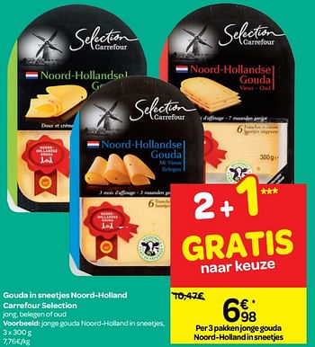 Promoties Jonge gouda noord-holland in sneetjes - Huismerk - Carrefour  - Geldig van 07/11/2018 tot 18/11/2018 bij Carrefour