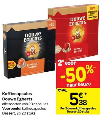 Promoties Koffie capsules dessert - Douwe Egberts - Geldig van 07/11/2018 tot 18/11/2018 bij Carrefour