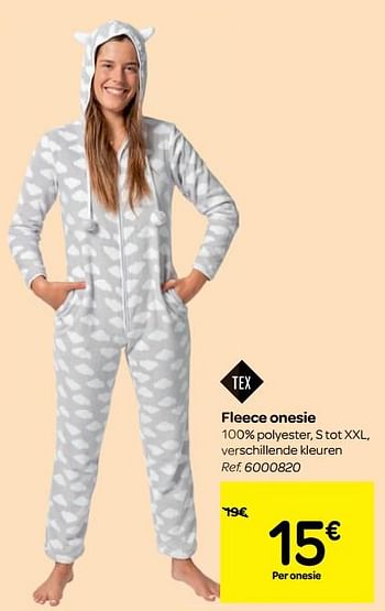 Promoties Fleece onesie - Tex - Geldig van 07/11/2018 tot 18/11/2018 bij Carrefour