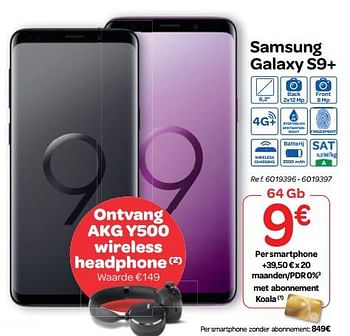 Promoties Samsung galaxy s9+ - Samsung - Geldig van 07/11/2018 tot 18/11/2018 bij Carrefour