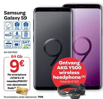 Promoties Samsung galaxy s9 - Samsung - Geldig van 07/11/2018 tot 18/11/2018 bij Carrefour