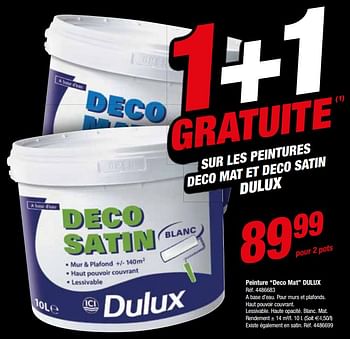 Promotions Peinture deco mat dulux - Dulux - Valide de 14/11/2018 à 26/11/2018 chez Brico